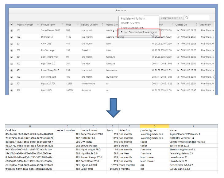 CSV Export